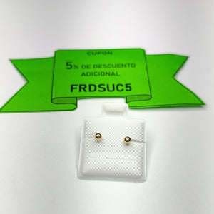 BROQUELES BROQUEL FIG ESFERA 14K 0.1408 GR (NUEVO)