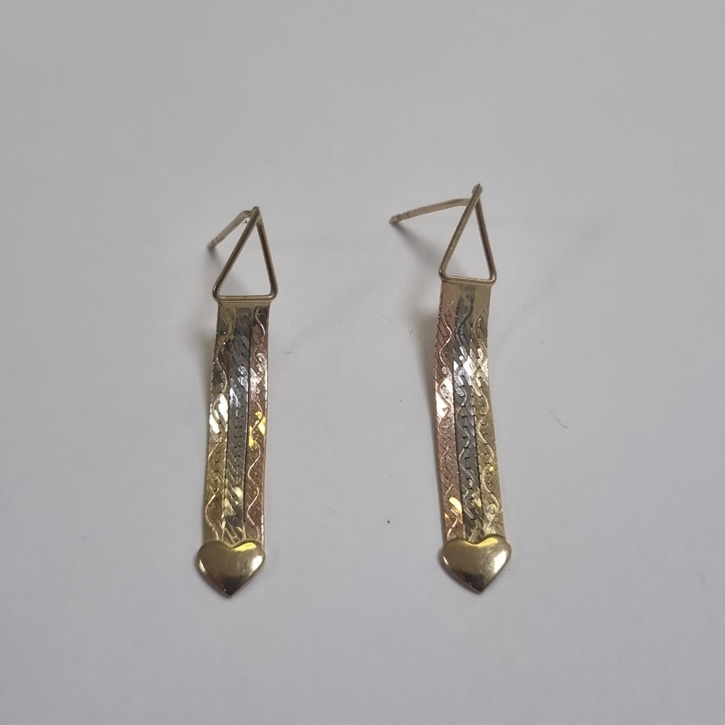 ARETES PAR ORO COMBINADO 14 K 1,60 GRMS (SEMINUEVO)