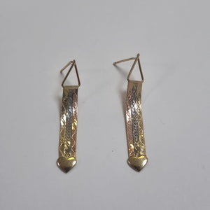 ARETES PAR ORO COMBINADO 14 K 1,60 GRMS (SEMINUEVO)