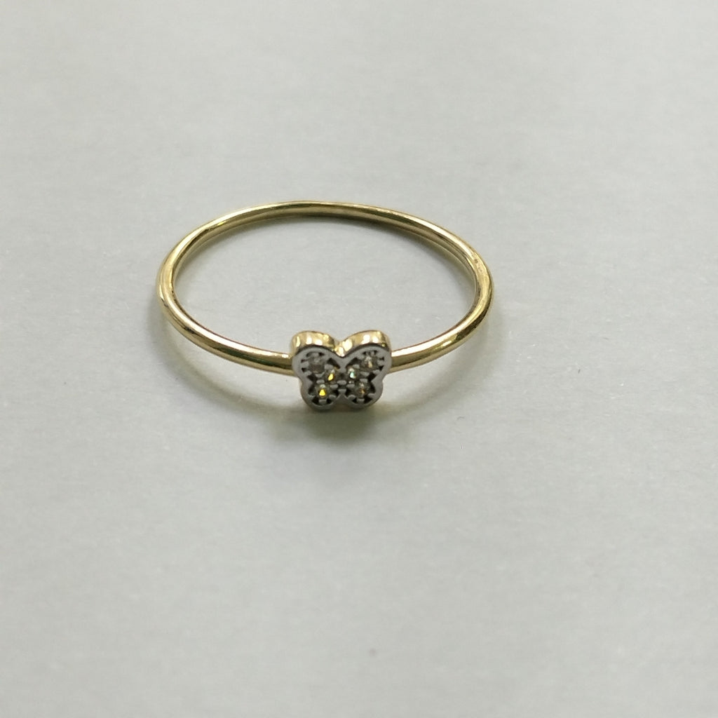 ANILLO ANILLITO MARIPOSA C CIRCONIAS 14K 9 TALLA 1.1 GR (NUEVO)