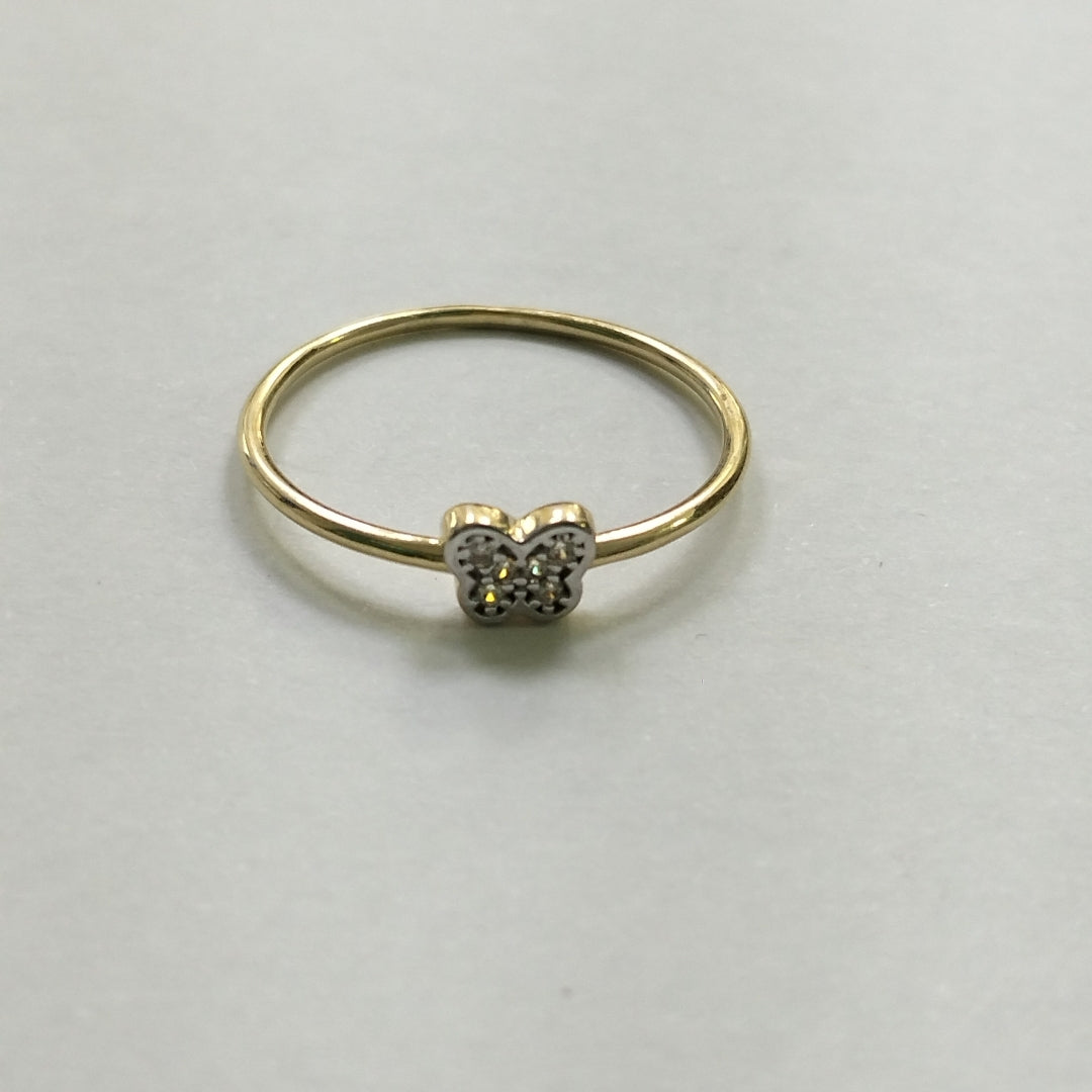 ANILLO ANILLITO MARIPOSA C CIRCONIAS 14K 9 TALLA 1.1 GR (NUEVO)