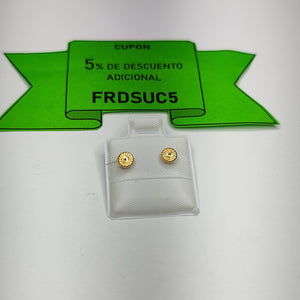 BROQUELES BROQUEL FIG BOTON RAYADO 14K 0.1577 GR (NUEVO)