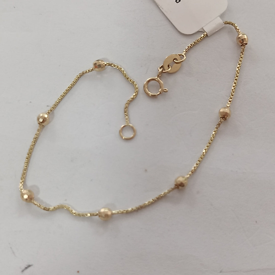 PULSERA ESPECIAL CON BOLITAS 14K 18 CM 1.4 GR (NUEVO)
