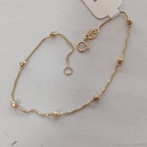 PULSERA ESPECIAL CON BOLITAS 14K 18 CM 1.4 GR (NUEVO)