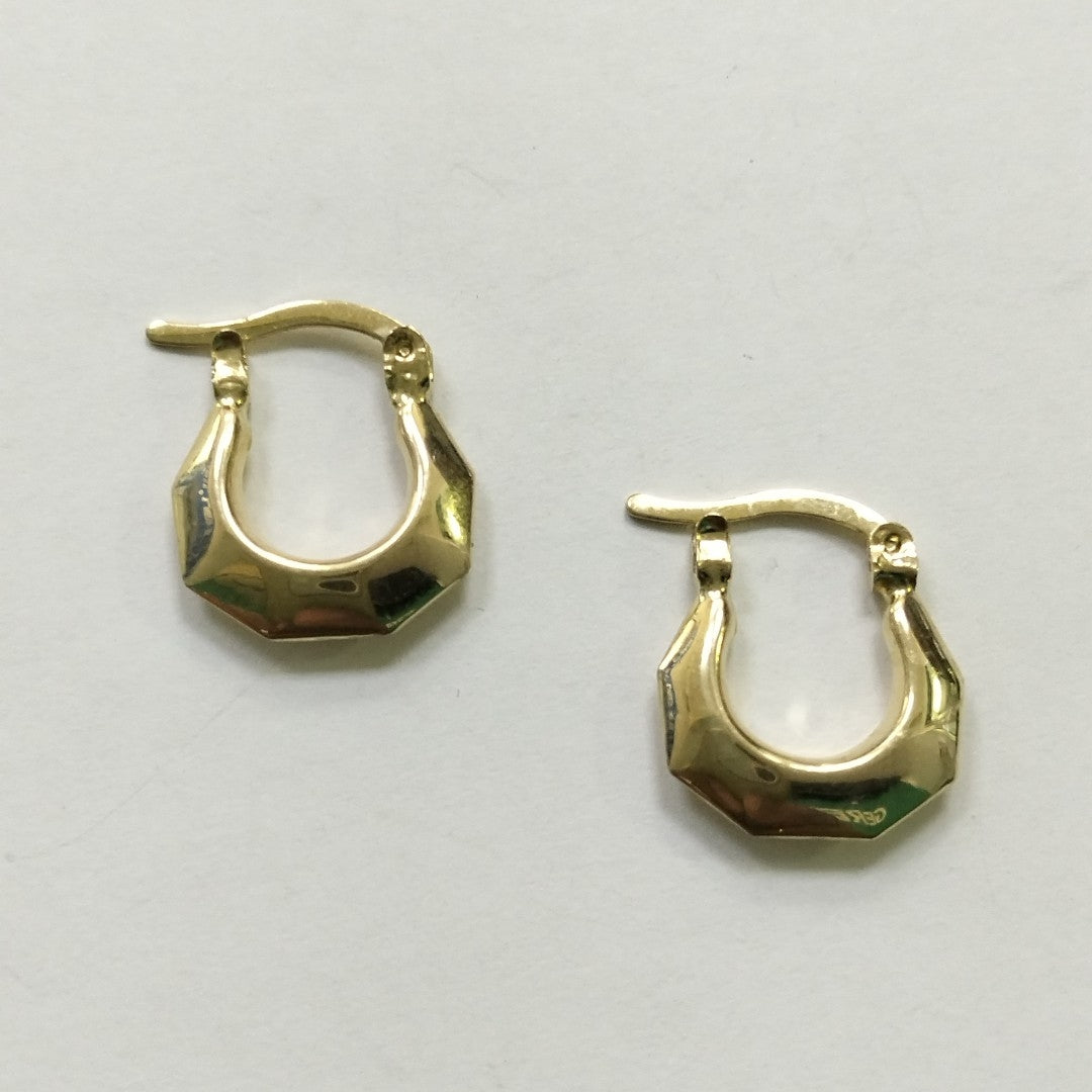 ARETES TEJIDO ARRACADA FACETADA 14K 1.3 GR (NUEVO)