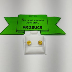 BROQUELES BROQUEL FIG SONRISA ESMALTE AMARILLO 14K 0.2074 GR (NUEVO)