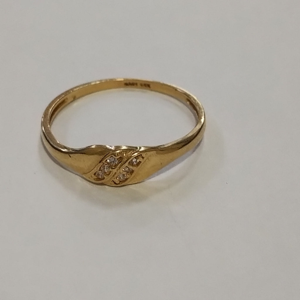 ANILLO ANILLITO C CIRCONIAS 14K 8.5 TALLA 1.2 GR (NUEVO)