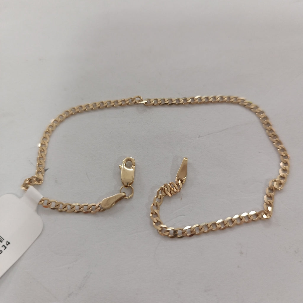 PULSERA TEJIDO BARBADA 14K 21 CM 2.3 GR (NUEVO)