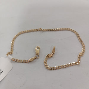PULSERA TEJIDO BARBADA 14K 21 CM 2.3 GR (NUEVO)