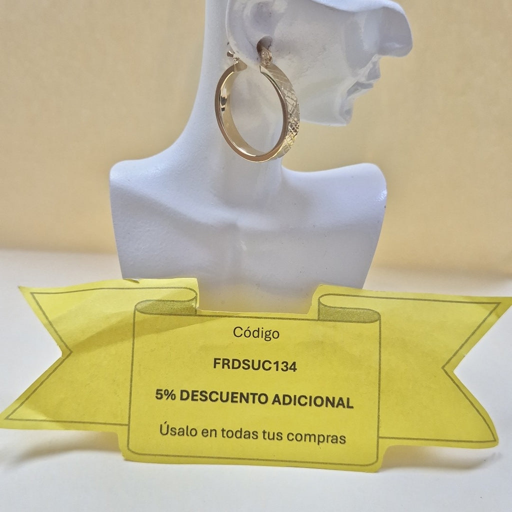 ARETES TEJIDO ARRACADAS FACETADAS 14K 2.9 GR (NUEVO)