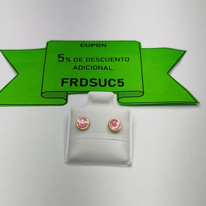 BROQUELES BROQUEL FIG SONRISA ESMALTE ROSA 14K 0.1696 GR (NUEVO)