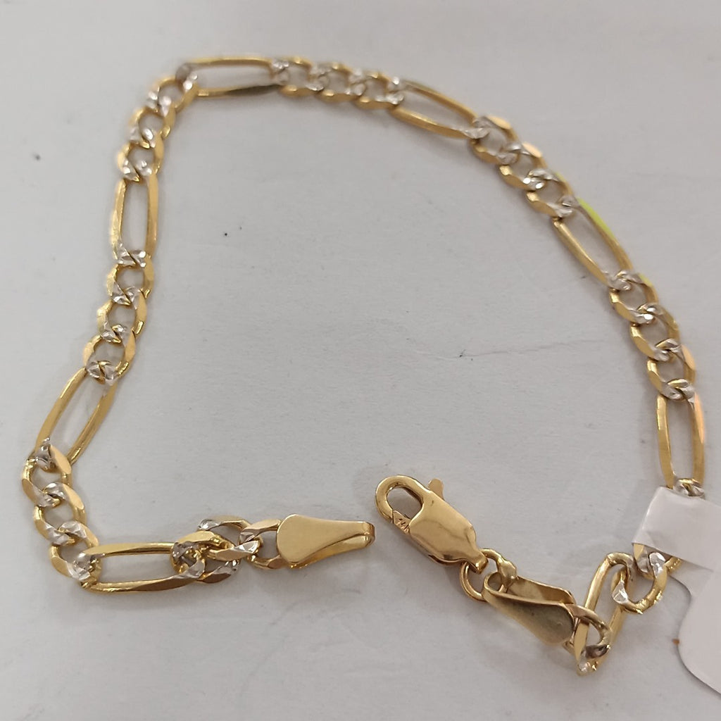 PULSERA 3X1 DIAMANTADA 14K 18 CM 4.5 GR (NUEVO)
