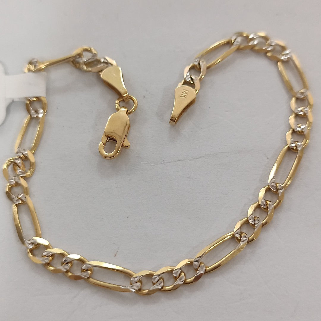 PULSERA 3X1 DIAMANTADA 14K 18 CM 4.5 GR (NUEVO)