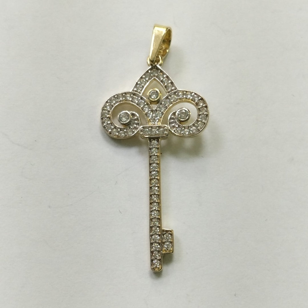 DIJE LLAVE C CIRCONIAS 14K 1.6 GR (NUEVO)