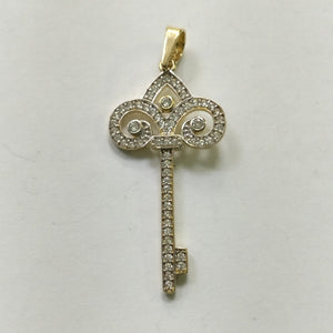 DIJE LLAVE C CIRCONIAS 14K 1.6 GR (NUEVO)