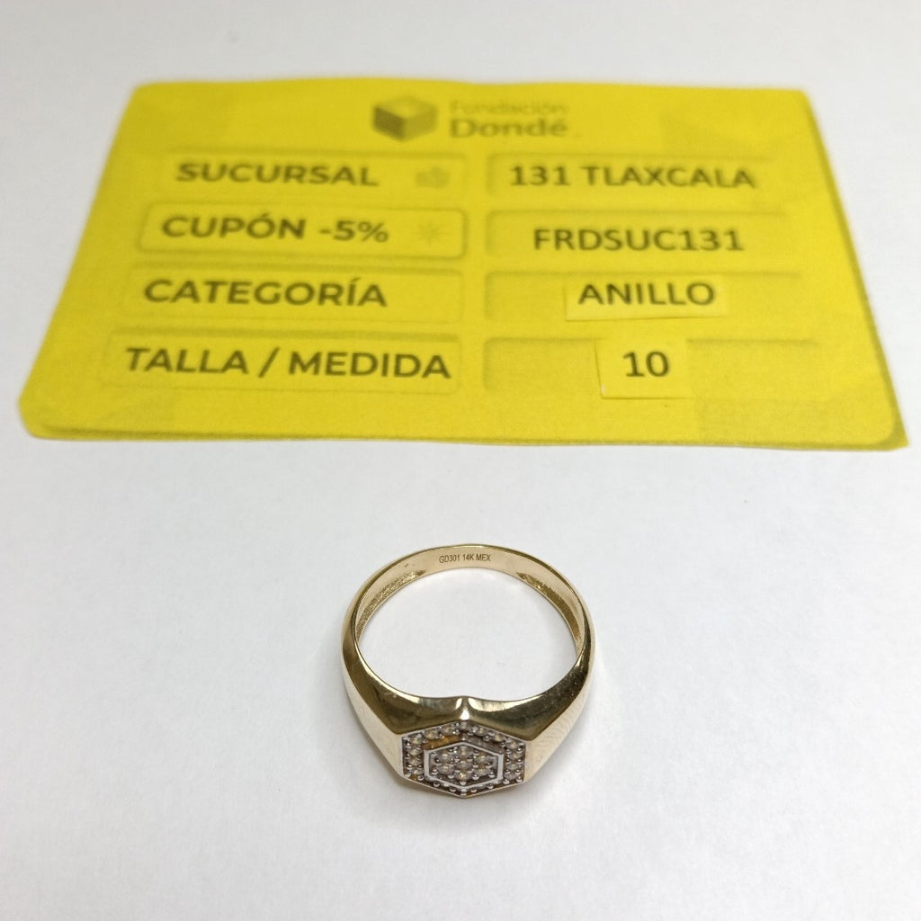 ANILLO C CIRCONIAS 14K 10 TALLA 3.9 GR (NUEVO)