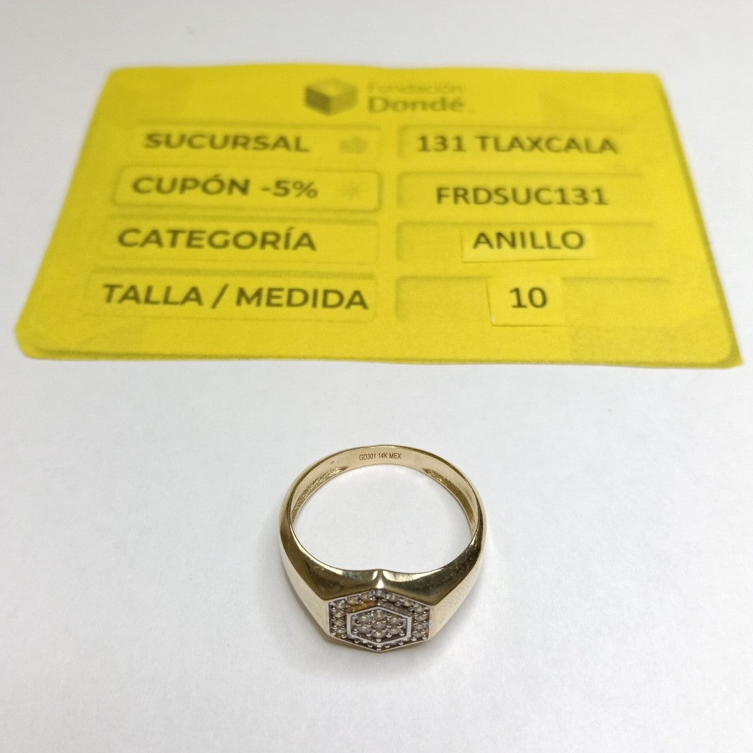 ANILLO C CIRCONIAS 14K 10 TALLA 3.9 GR (NUEVO)