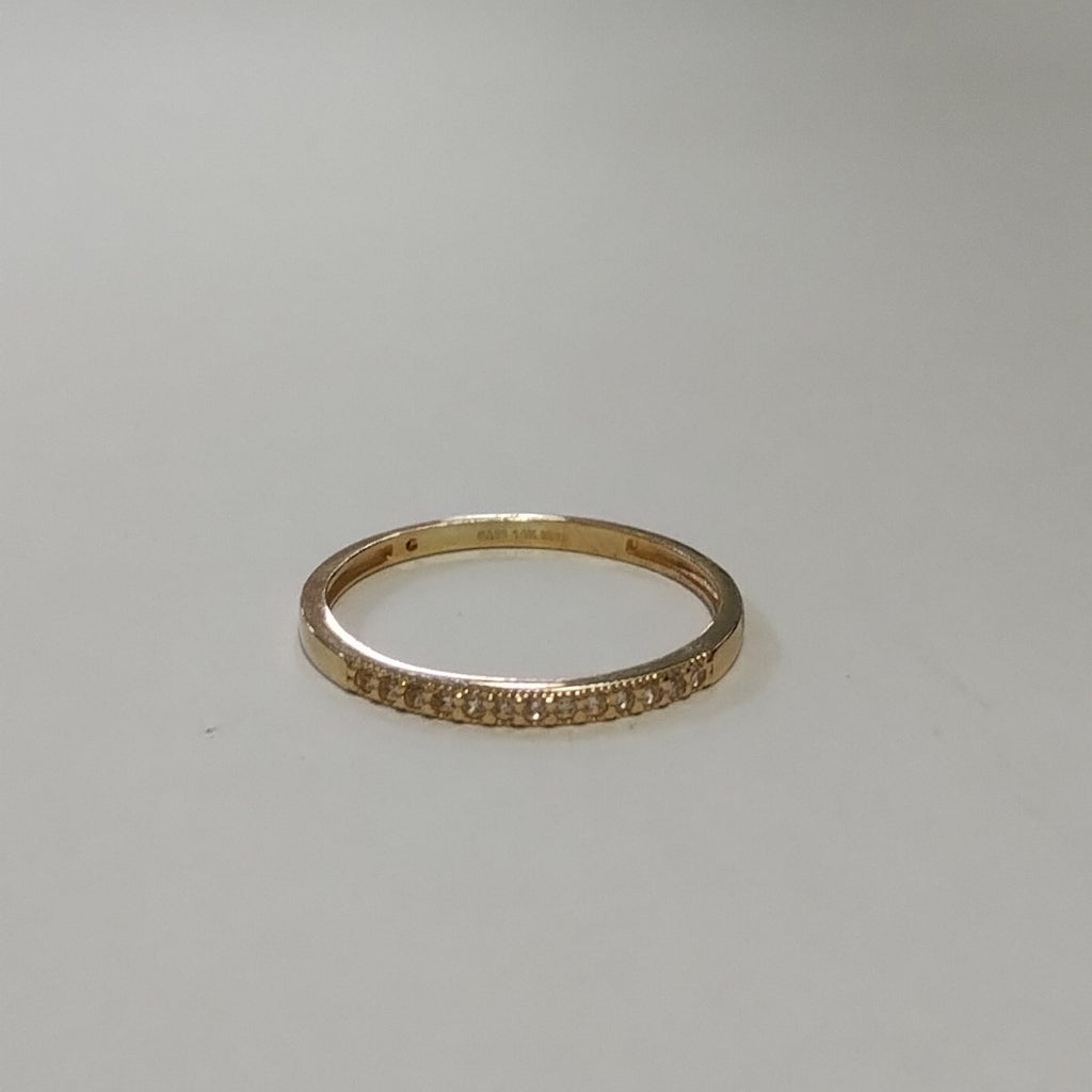 ANILLO ARGOLLA C CIRCONIAS 14K 9 TALLA 1.4 GR (NUEVO)