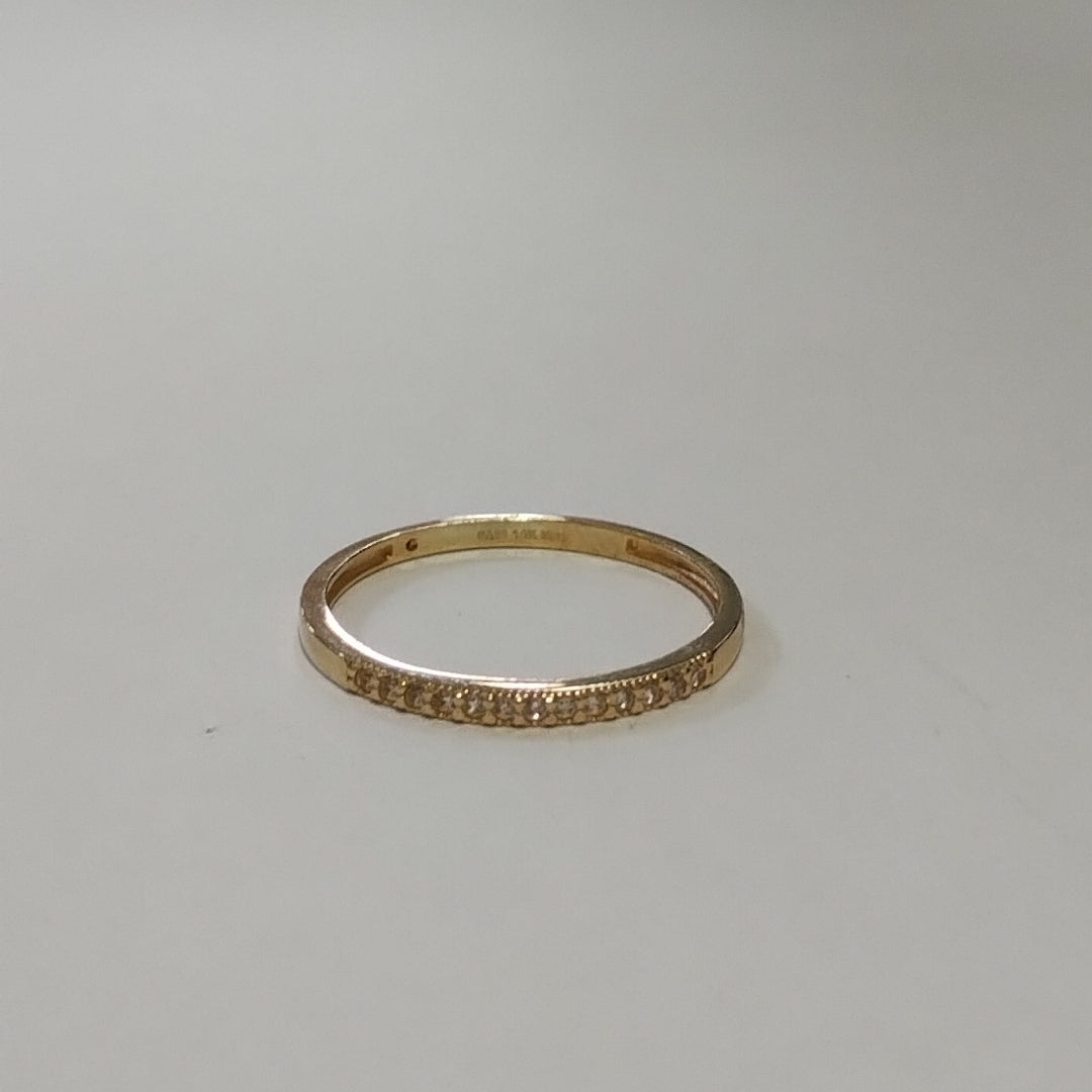 ANILLO ARGOLLA C CIRCONIAS 14K 9 TALLA 1.4 GR (NUEVO)