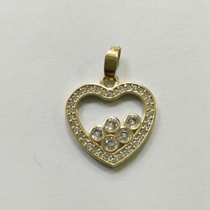 DIJE CORAZON CON CIRCONIAS 14K 1.7 GR (NUEVO)