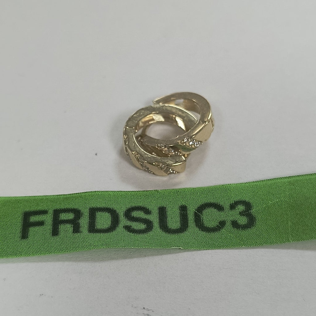 ARETES HUGGIES CON CIRCONIAS 14K 2.3 GR (NUEVO)