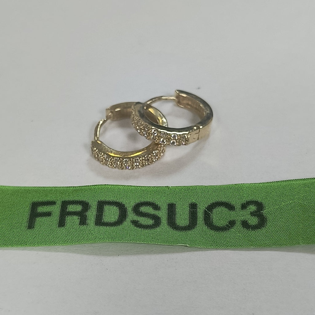 ARETES HUGGIES C CIRCONIAS 14K 1.7 GR (NUEVO)