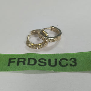 ARETES HUGGIES C CIRCONIAS 14K 1.7 GR (NUEVO)