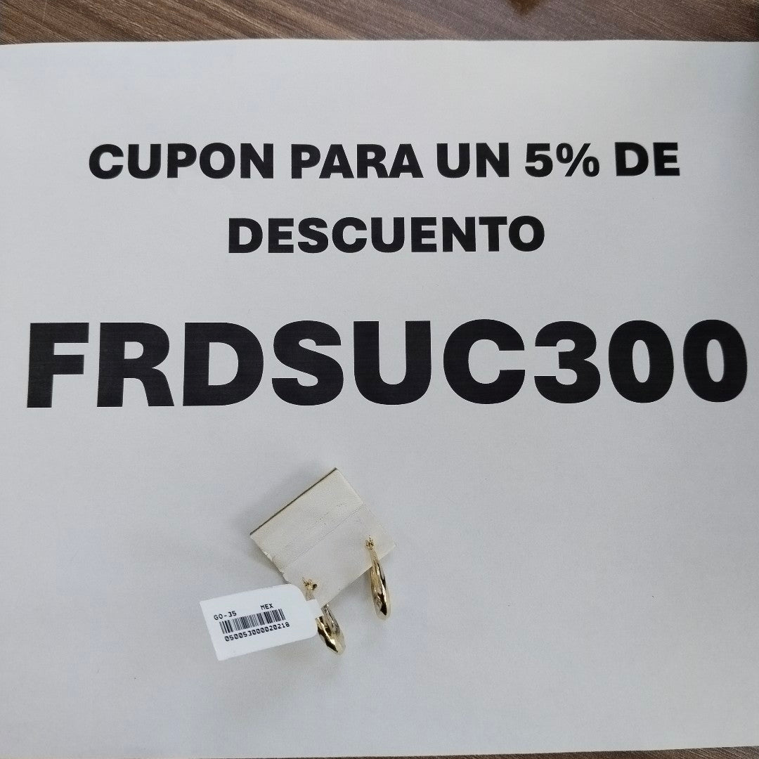 ARETES TEJIDO ARRACADA TRENZADA COMBINADA 14K 1.8 GR (NUEVO)