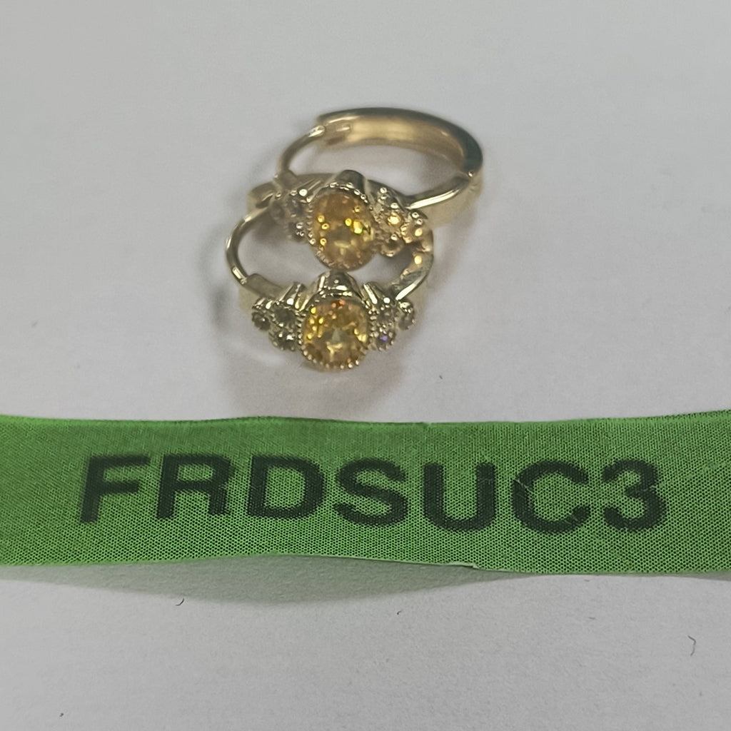 ARETES ARRACADAS CON CIRCONIAS Y PDRAS COL 14K 3.3 GR (NUEVO)