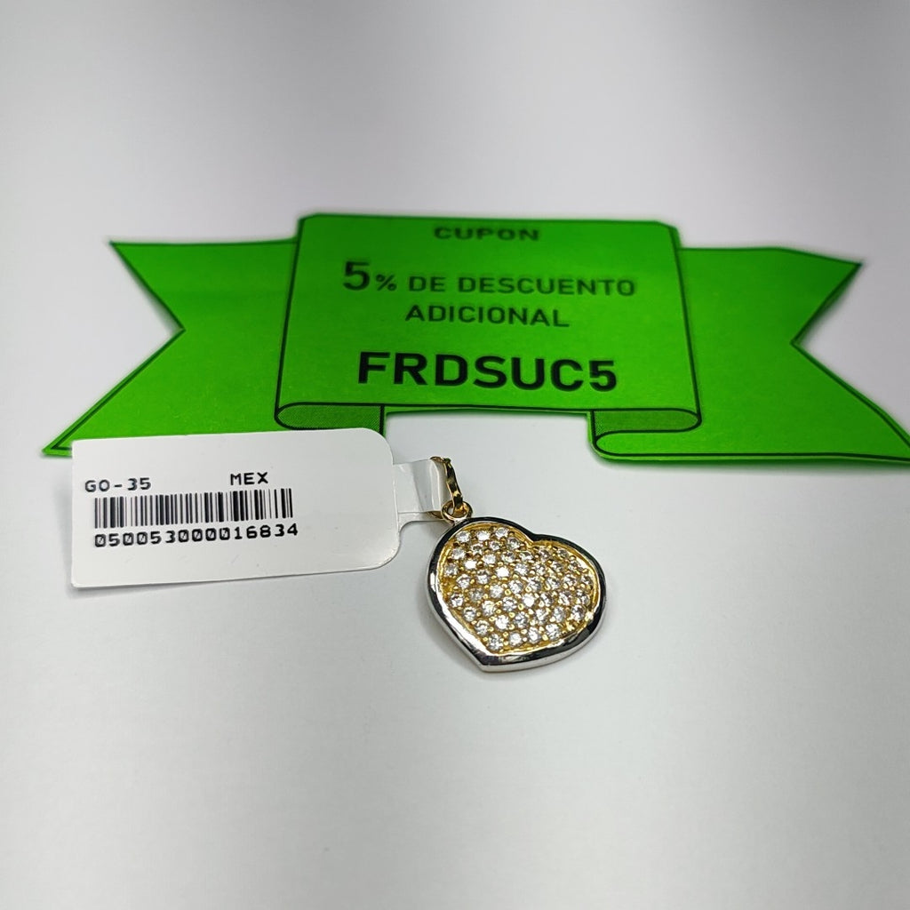 DIJE CORAZON CON CIRCONIAS 14K 1.8 GR (NUEVO)