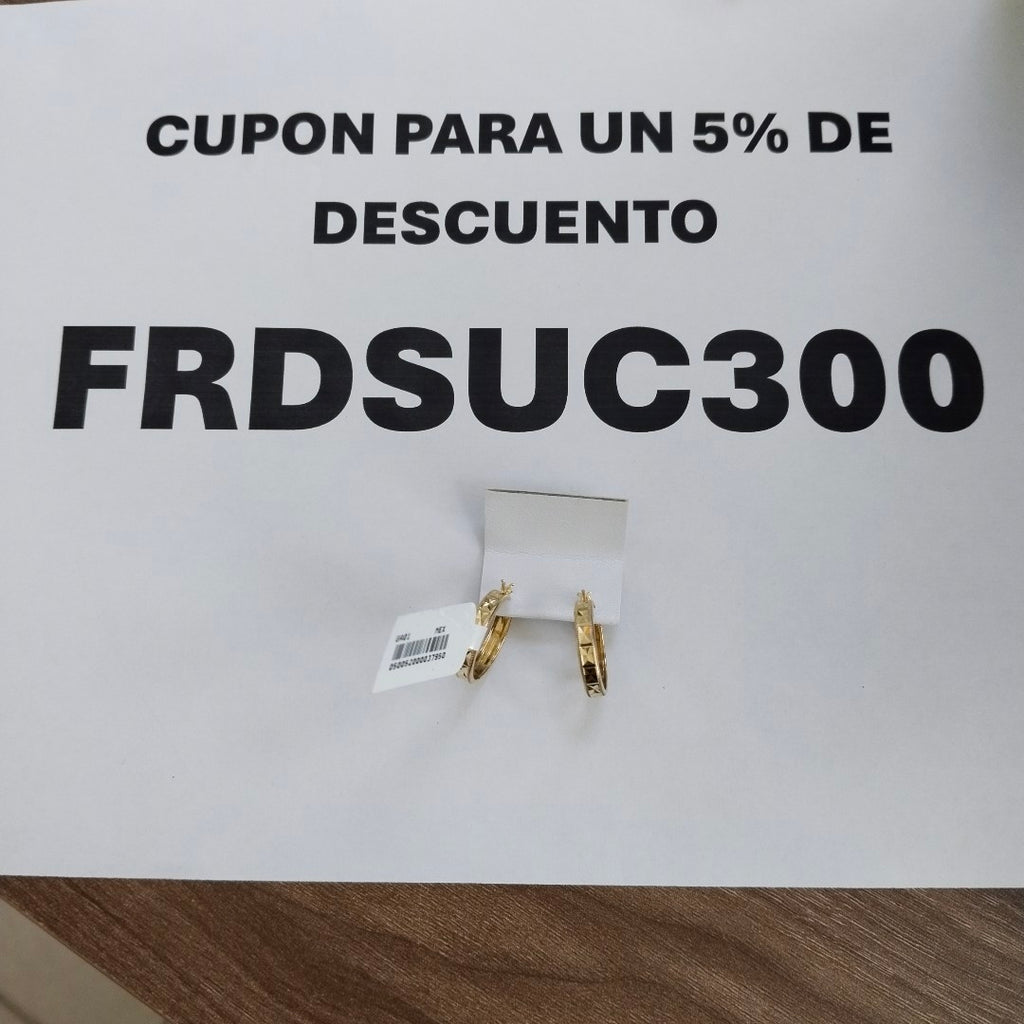 ARETES ARRACADAS LABRADAS 10K 2.4 GR (NUEVO)