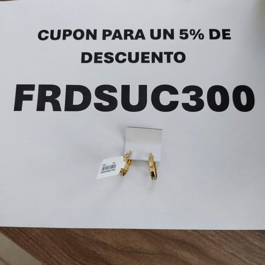 ARETES ARRACADAS LABRADAS 10K 2.4 GR (NUEVO)