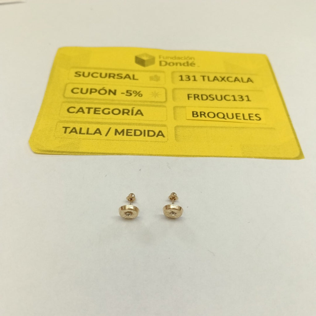 BROQUELES BROQUEL FIG BOTON C CIRCONIA 14K 0.2916 GR (NUEVO)