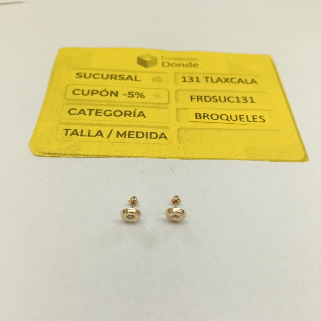 BROQUELES BROQUEL FIG BOTON C CIRCONIA 14K 0.2916 GR (NUEVO)
