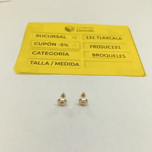 BROQUELES BROQUEL FIG BOTON C CIRCONIA 14K 0.2916 GR (NUEVO)