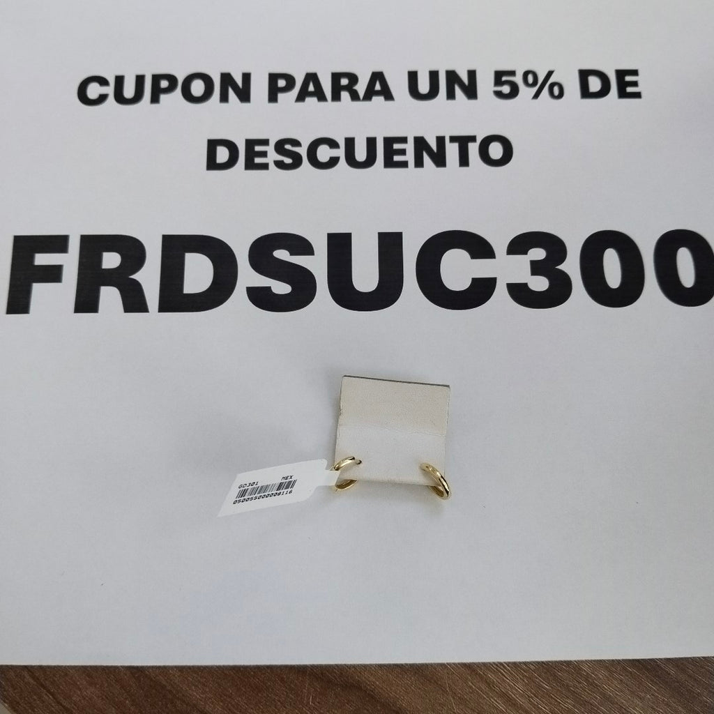 ARETES ARRACADAS LISAS 10K 1.2 GR (NUEVO)