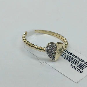 ANILLO ANILLITO FIG CORAZON C CIRCONIAS 14K 9 TALLA 1.7 GR (NUEVO)