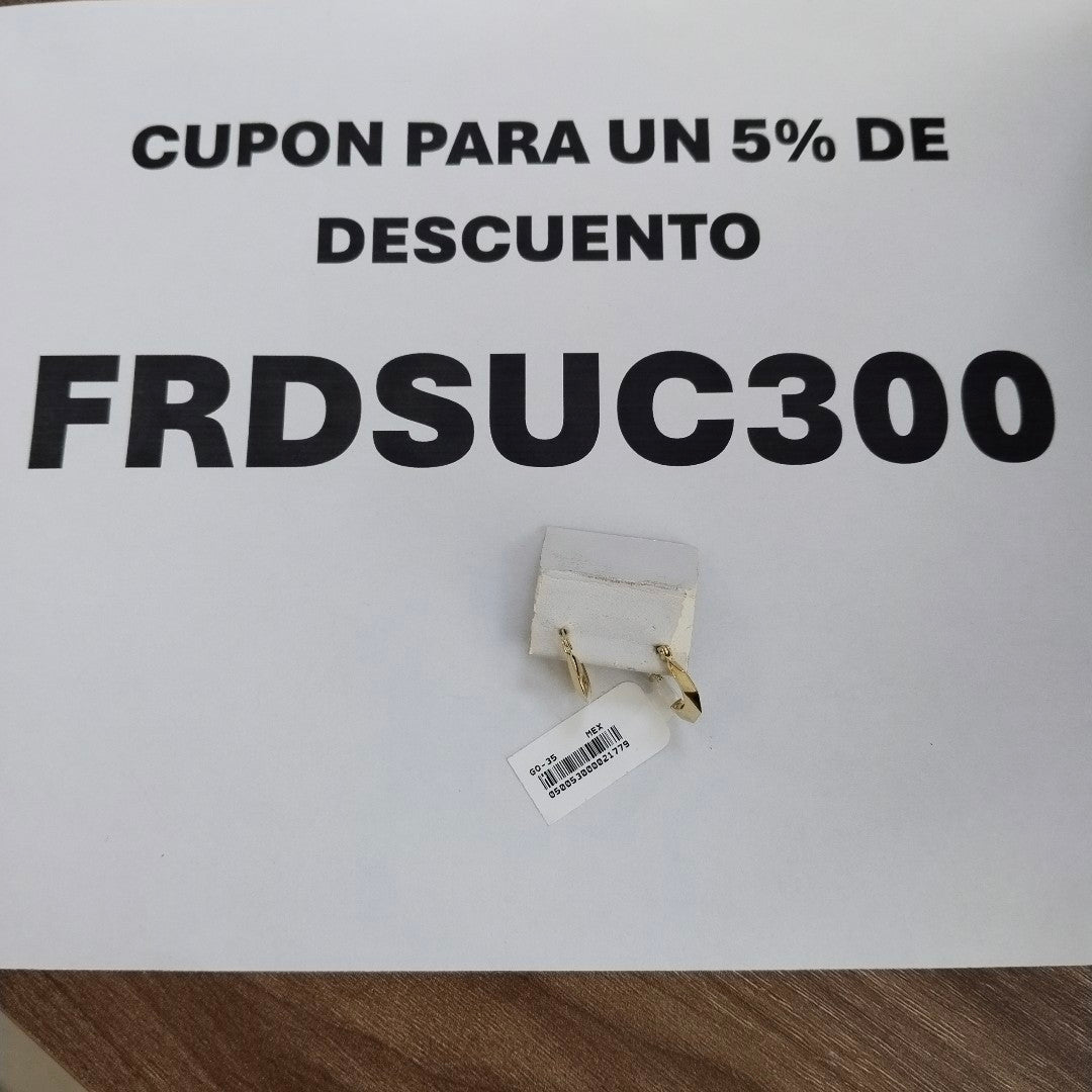 ARETES TEJIDO ARRACADA FACETADA 14K 1.3 GR (NUEVO)