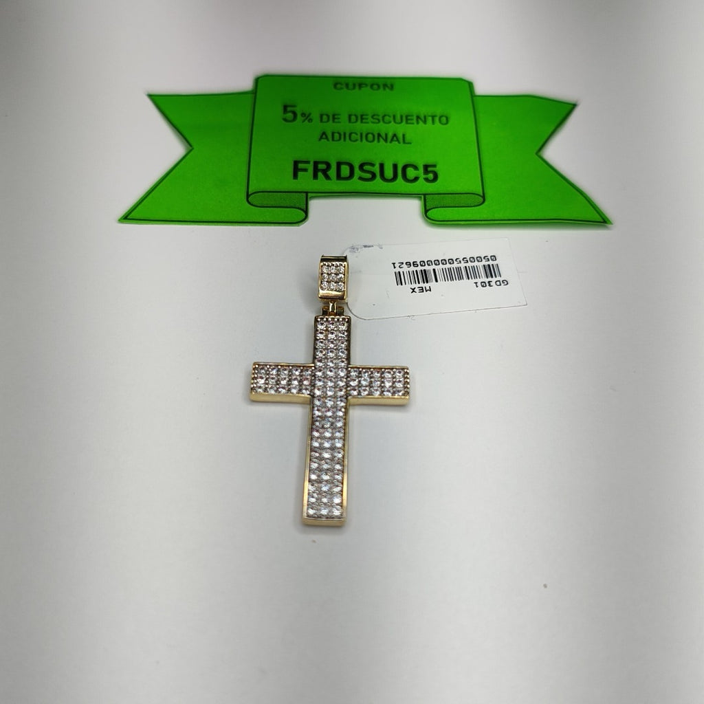 DIJE CRUZ C CIRCONIAS 14K 5.1 GR (NUEVO)