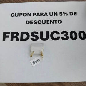 ARETES HUGGIES OVALADA C CIRCONIAS 14K 2.4 GR (NUEVO)