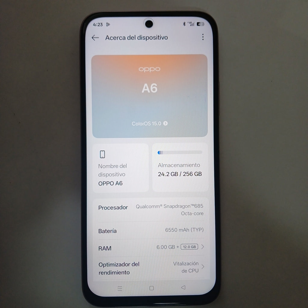CELULAR OPPO A6 CPH2817 (2026) 256 GB 6 GB RAM (SEMINUEVO)