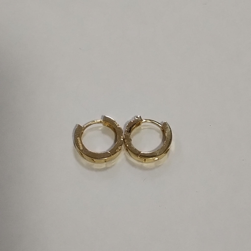ARETES HUGGIES CON CIRCONIAS 14K 2.3 GR (NUEVO)