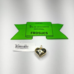 DIJE TEJIDO CORAZON LISO 14K 1.1 GR (NUEVO)