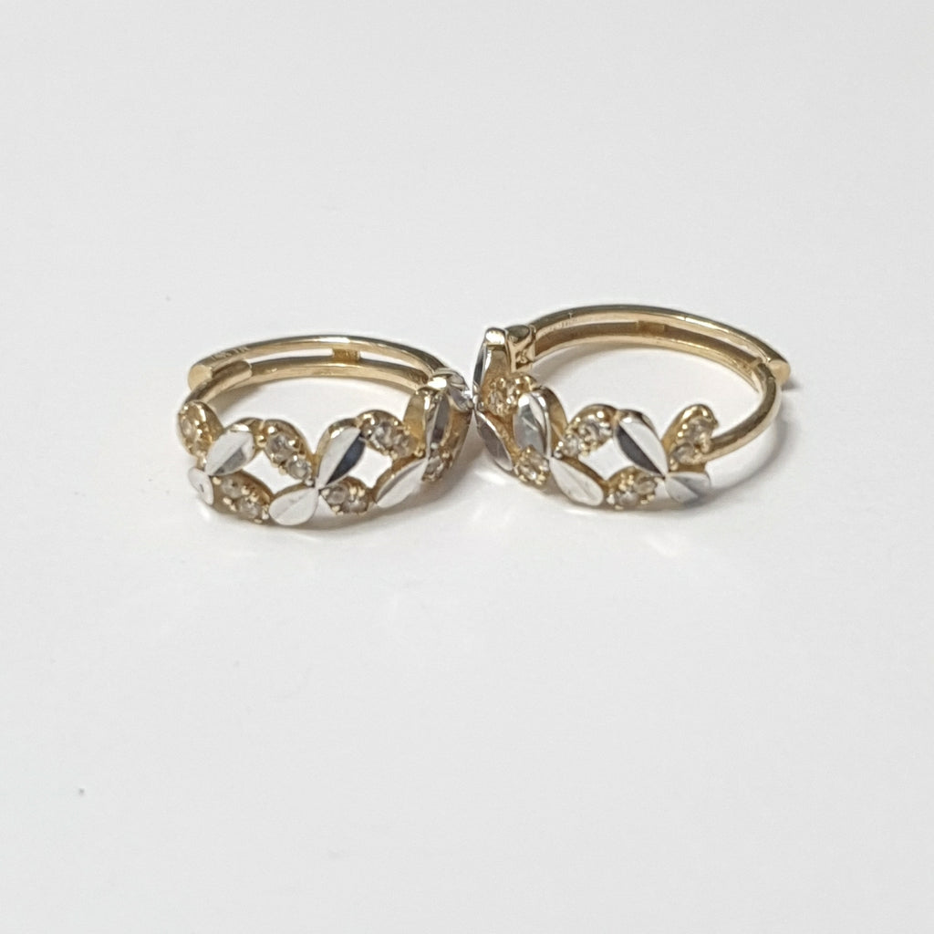 ARRACADAS PAR ORO COMBINADO 14 K 1.4 GRMS (SEMINUEVO)