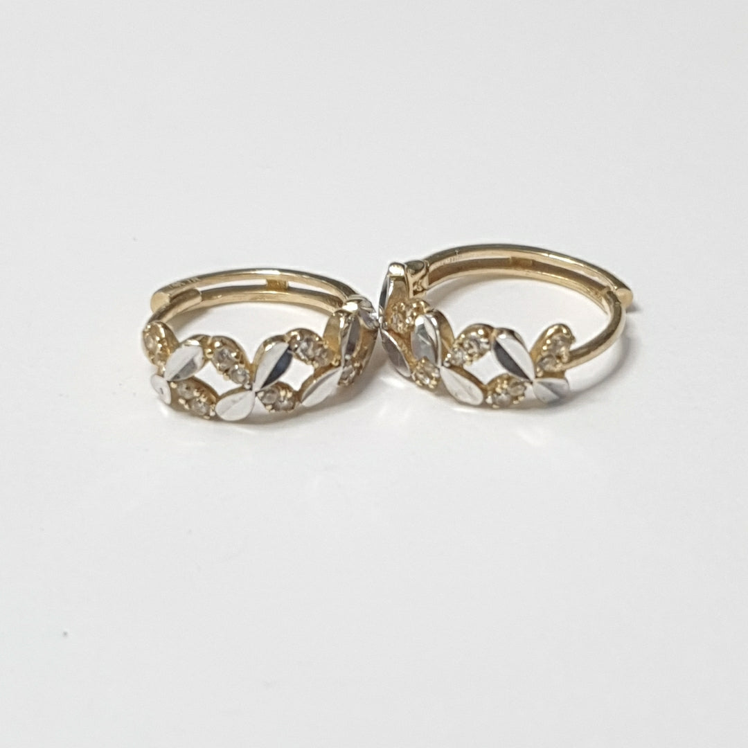 ARRACADAS PAR ORO COMBINADO 14 K 1.4 GRMS (SEMINUEVO)