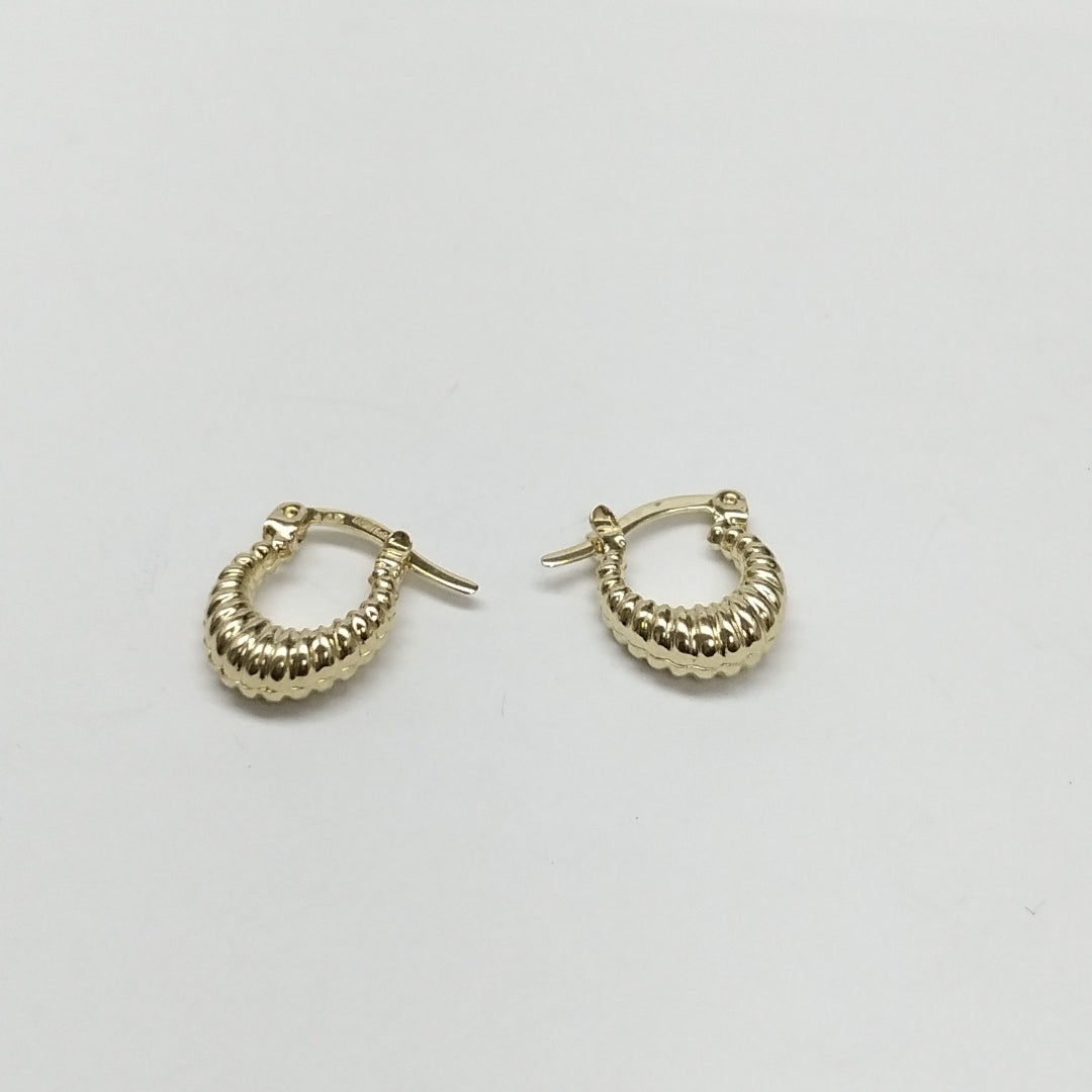 ARETES ARRACADA ESTRIADAS 14K 1.1 GR (NUEVO)