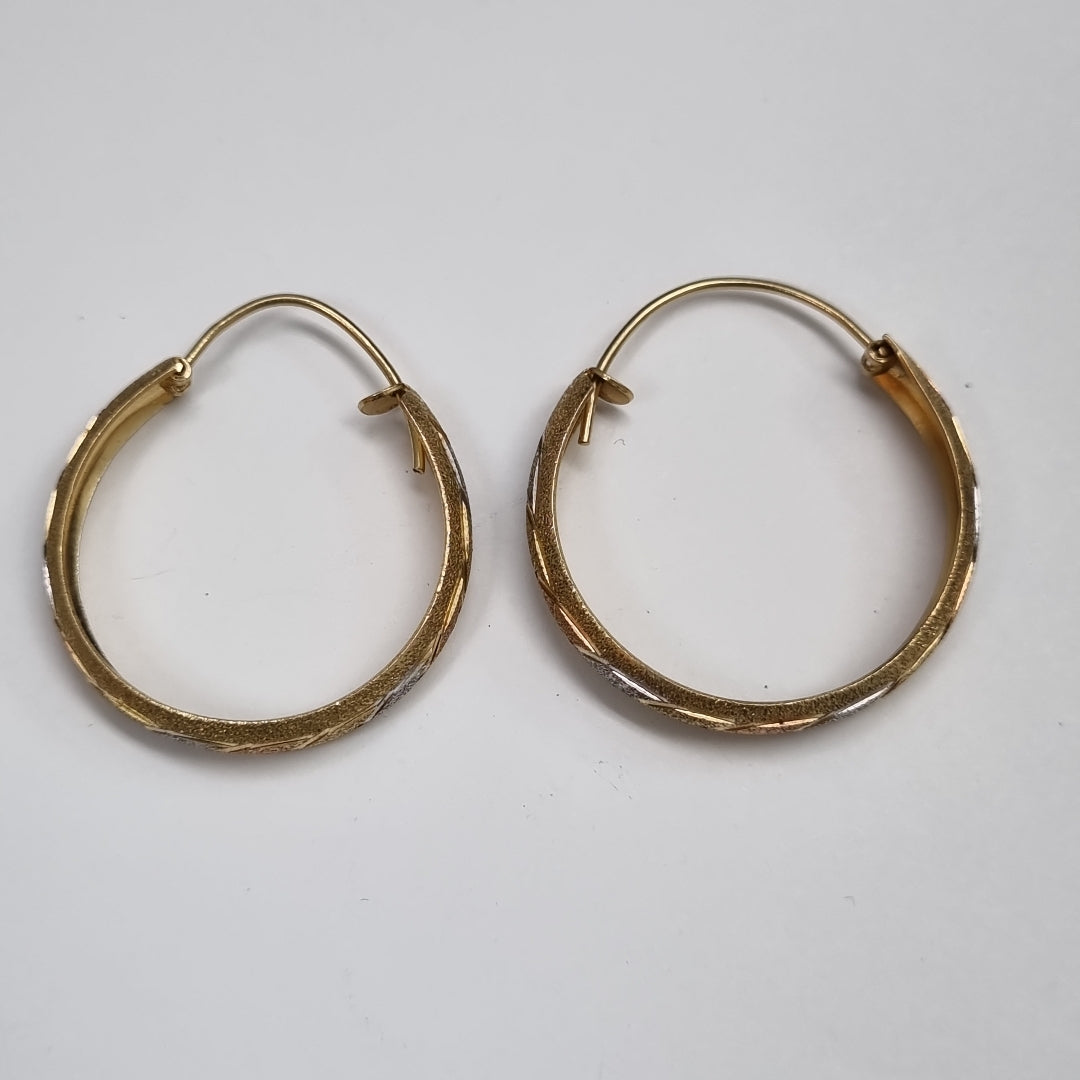 ARRACADAS PAR ORO, ORO COMBINADO 14 K 3.7 GRMS (SEMINUEVO)