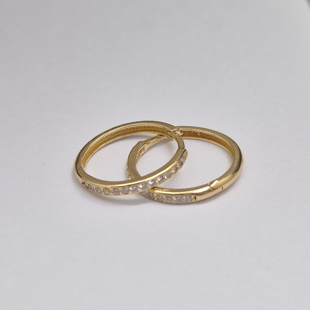 ARETES ARRACADAS C CIRCONIAS 14K 1.9 GR (NUEVO)