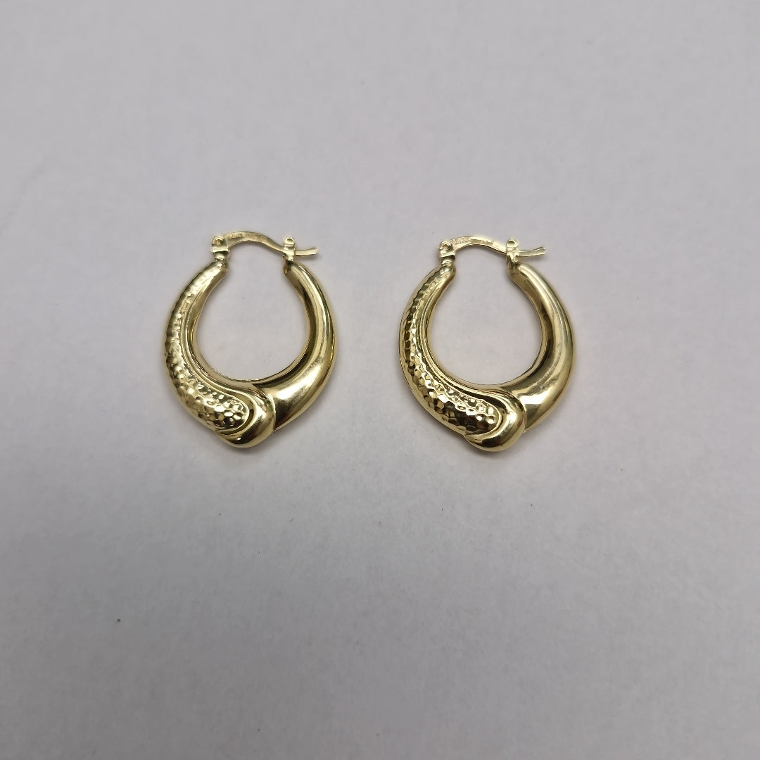 ARETES ARRACADAS ENTRELAZADAS 14K 2.5 GR (NUEVO)