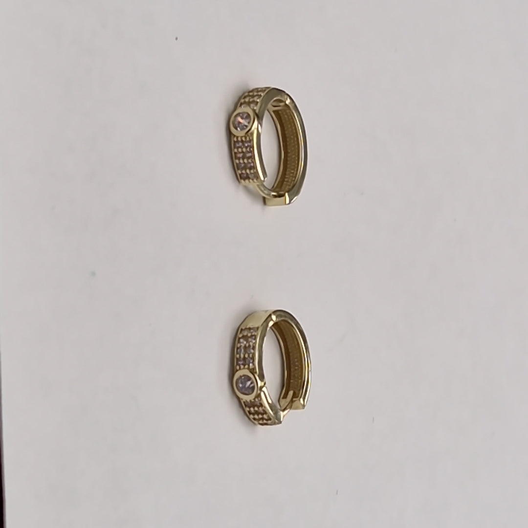 ARETES ARRACADAS C CIRCONIAS 10K 2.6 GR (NUEVO)